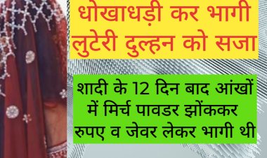 धोखाधडी कर शादी के 12 दिन बाद रुपए व जेवर लेकर भागी लुटेरी दुल्हन को तीन वर्ष की सजा