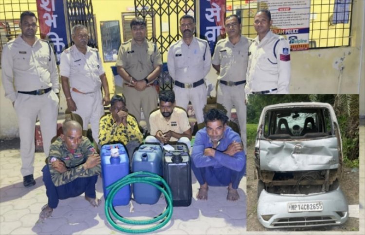 पीछा करने पर भाग रहे थे ट्रांसफार्मर से आइल चुराने के आरोपितों, कार पलटी, ग्रामीणों ने पकड़कर पीटा