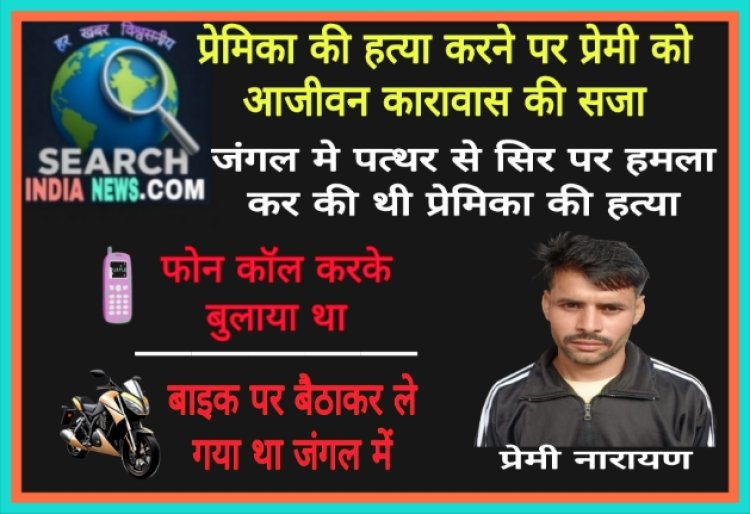 पत्थर मार कर की थी प्रेमिका की हत्या, प्रेमी को आजीवन कारावास की सजा