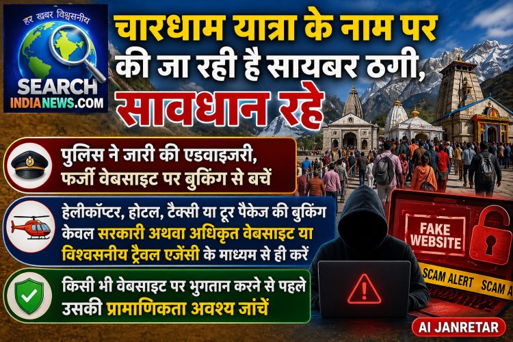 सावधान : चारधाम यात्रा के नाम पर की जा रही है सायबर ठगी, पुलिस ने जारी की एडवाइजरी, फर्जी वेबसाइट पर बुकिंग से बचें