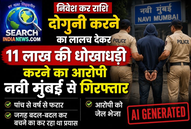 निवेश कर राशि दोगुनी करने का लालच देकर 11 लाख की धोखाधड़ी करने का आरोपी नवी मुंबई से गिरफ्तार, पांच से वर्ष से फरार