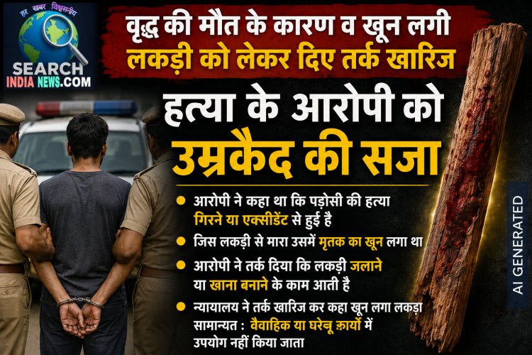 वृद्ध की मौत और खून लगी लकड़ी को लेकर दिए तर्क खारिज, हत्या के आरोपी को उम्रकैद की सजा