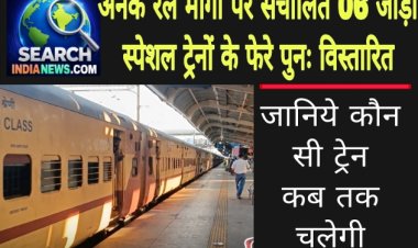 विभिन्न रेल मार्गो पर संचालित 06 जोड़ी स्पेशल ट्रेनों के फेरे पुनः विस्तारित, जानिये कौन सी ट्रेन कब तक चलेगी