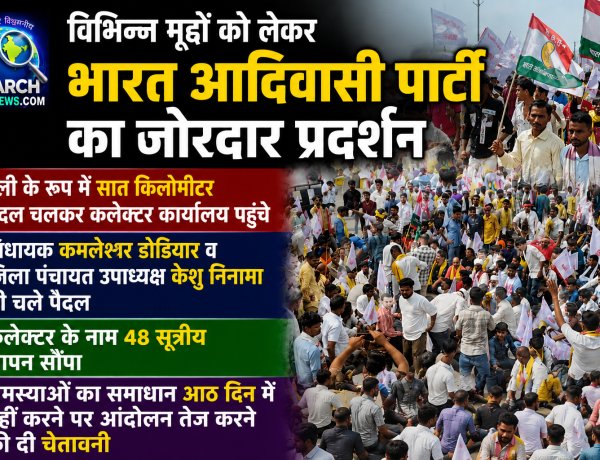 विभिन्न मुद्दों को लेकर बाप का जोरदार प्रदर्शन, रैली निकाली, बैरिकेड्स हटाकर आगे बड़े, कलेक्टर कार्यालय के बाहर दिया धरना