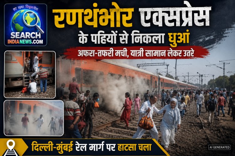 रणथंभोर एक्सप्रेस ट्रेन के पहियों से निकाला धुआं, अफरा-तफरी मची, यात्री सामान लेकर कूदे