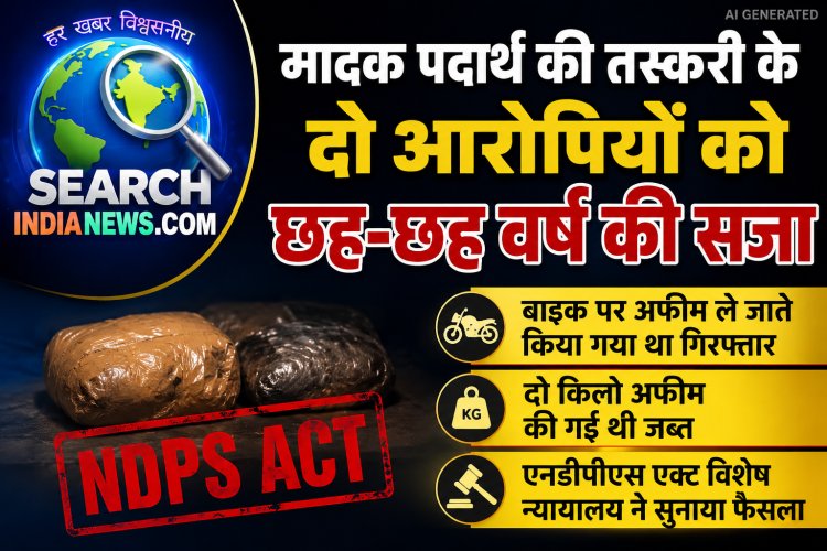 मादक पदार्थ की तस्करी के दो आरोपियों को छह-छह वर्ष की सजा, बाइक पर अफीम ले जाते किया गया था गिरफ्तार