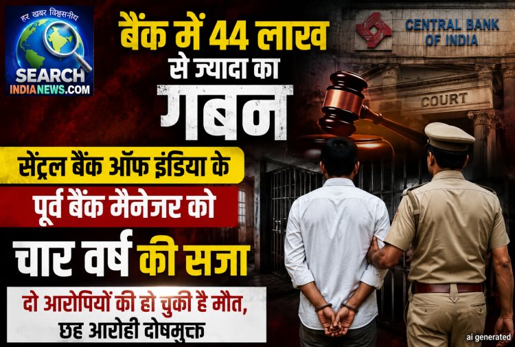 बैंक में 44 लाख से ज्यादा के गबन मामले में सेंट्रल बैंक के पूर्व मैनेजर को चार वर्ष की सजा, जेल भेजा