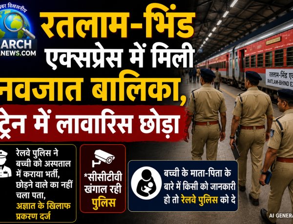 रतलाम-भिंड एक्सप्रेस में मिली नवजात बच्ची, परिजन की तलाश में जुटी रेलवे पुलिस, मानवता के नाते आप भी करें मदद
