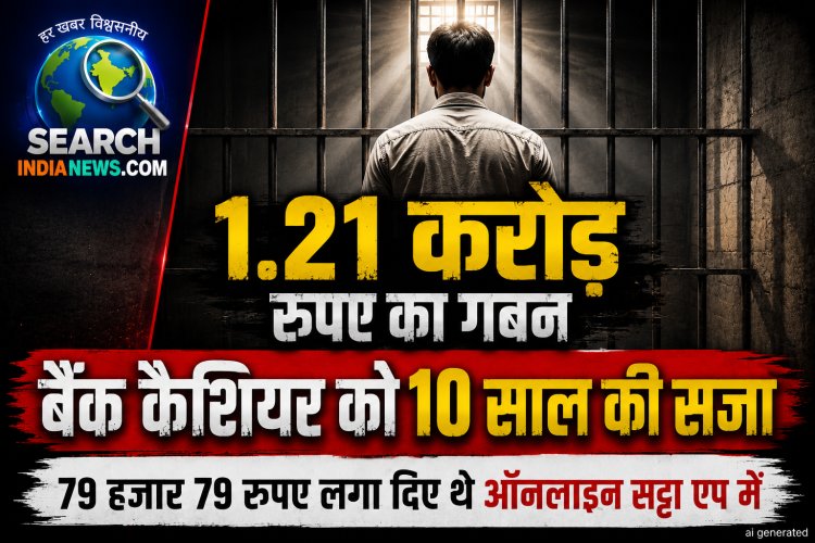 1.21 करोड़ रुपए का गबन, बैंक के कैशियर को दस वर्ष की सजा