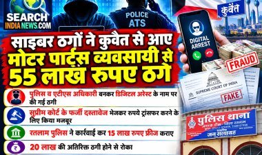 साइबर ठगों ने कुवैत से आए मोटर पार्ट्स व्यवसायी से 55 लाख रुपए ठगे, पुलिस व एटीएस अधिकारी बनकर डिजिटल अरेस्ट के नाम पर की गई ठगी