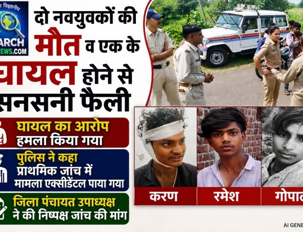 दो नवयुवकों की मौत व एक के घायल होने से सनसनी फैली, घायल का आरोप हमला किया गया, पुलिस ने कहा प्राथमिक जांच में मामला एक्सीडेंटल पाया गया