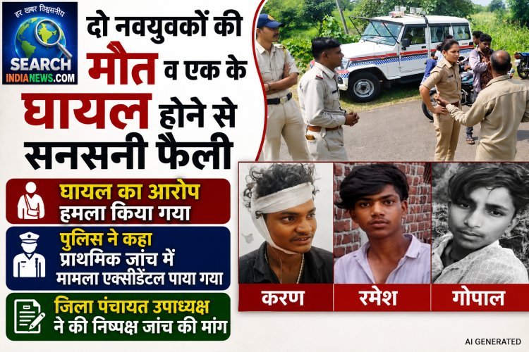 दो नवयुवकों की मौत व एक के घायल होने से सनसनी फैली, घायल का आरोप हमला किया गया, पुलिस ने कहा प्राथमिक जांच में मामला एक्सीडेंटल पाया गया