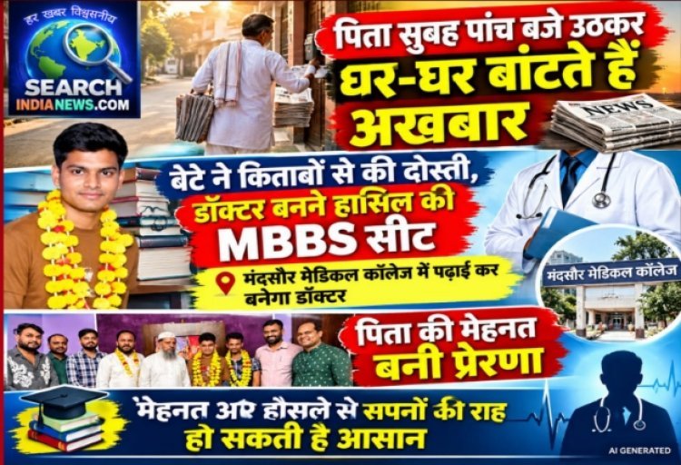 पिता सुबह उठकर बांटते हैं अखबार, बेटा बनेगा डॉक्टर, मंदसौर के सरकारी मेडिकल कॉलेज में MBBS के मिला प्रवेश