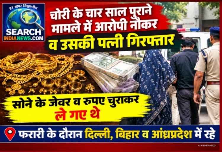 चोरी के चार साल पुराने मामले में आरोपी नौकर व पत्नी गिरफ्तार, फरारी के दौरान दिल्ली, बिहार व आंध्रप्रदेश में रहे